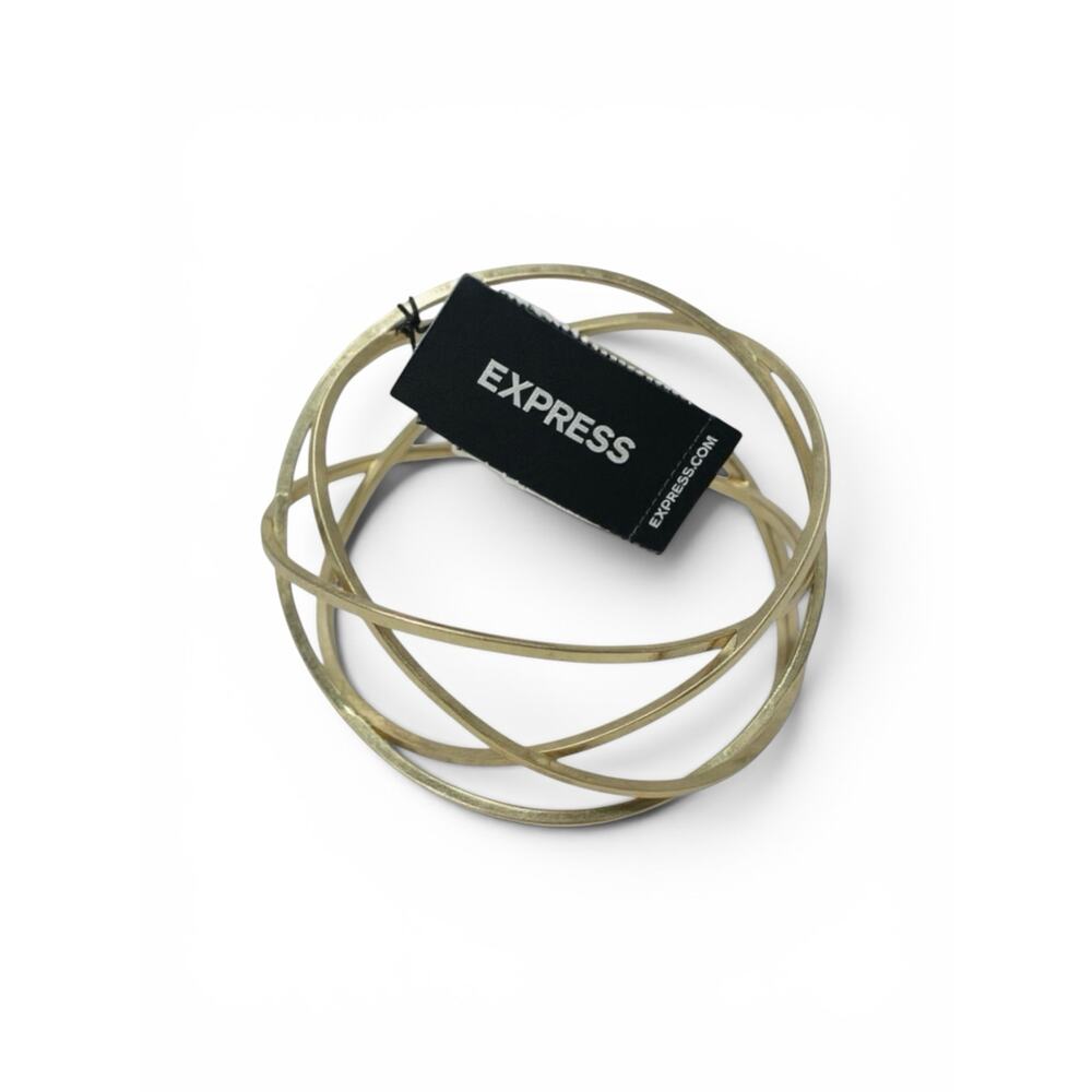 Express Gold-Tone Interlocking Bangle Bracelet NWT